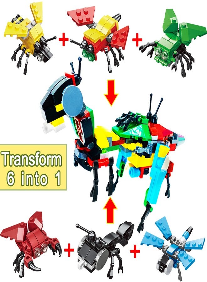 AMENON 12 Pack 3" Large Easter Eggs Filled Stem Building Toys Easter Basket Essential 6 in 1 Transform Insect Building Blocks Basket Stuffers Filler Gifts for Kids Toddlers Boys Girls Eggs Hunt Party Favor - Image 3